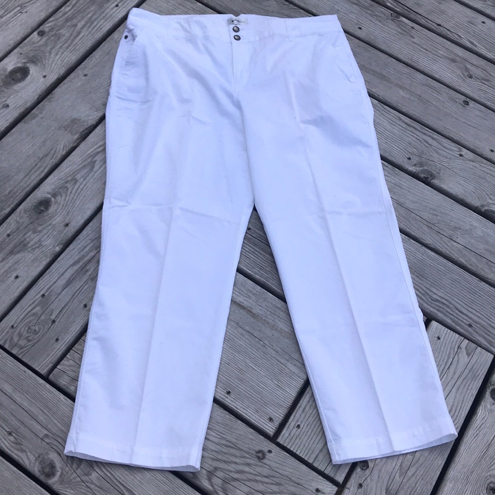 C. J. Banks white Cotton/Spandex Twill Pants
